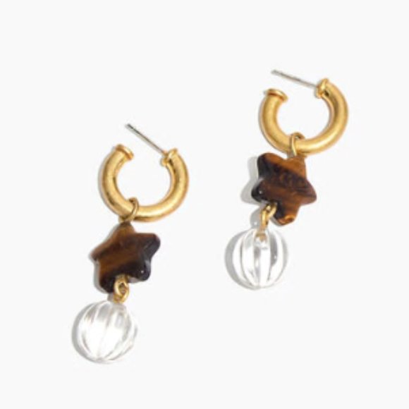 Madewell Jewelry - Madewell  Star Stack Charm Hoop Earrings NWT